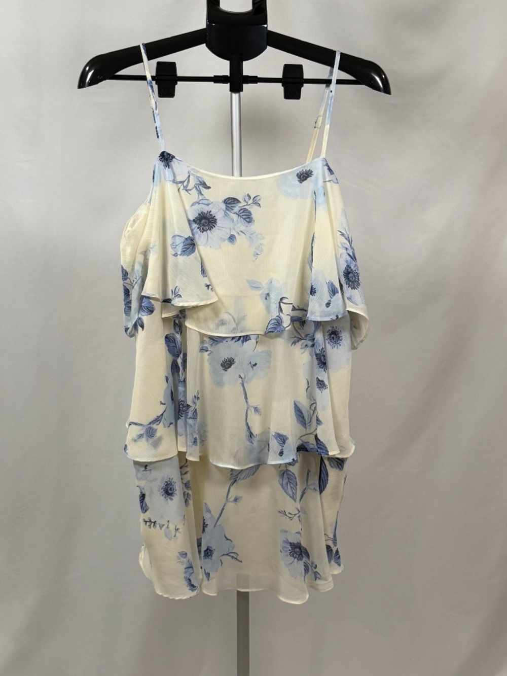 NWT A New Day Blue Floral Ruffle Dress L
